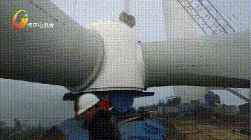 6686：震撼河津第一台风电成功安装（附视频）(图3)